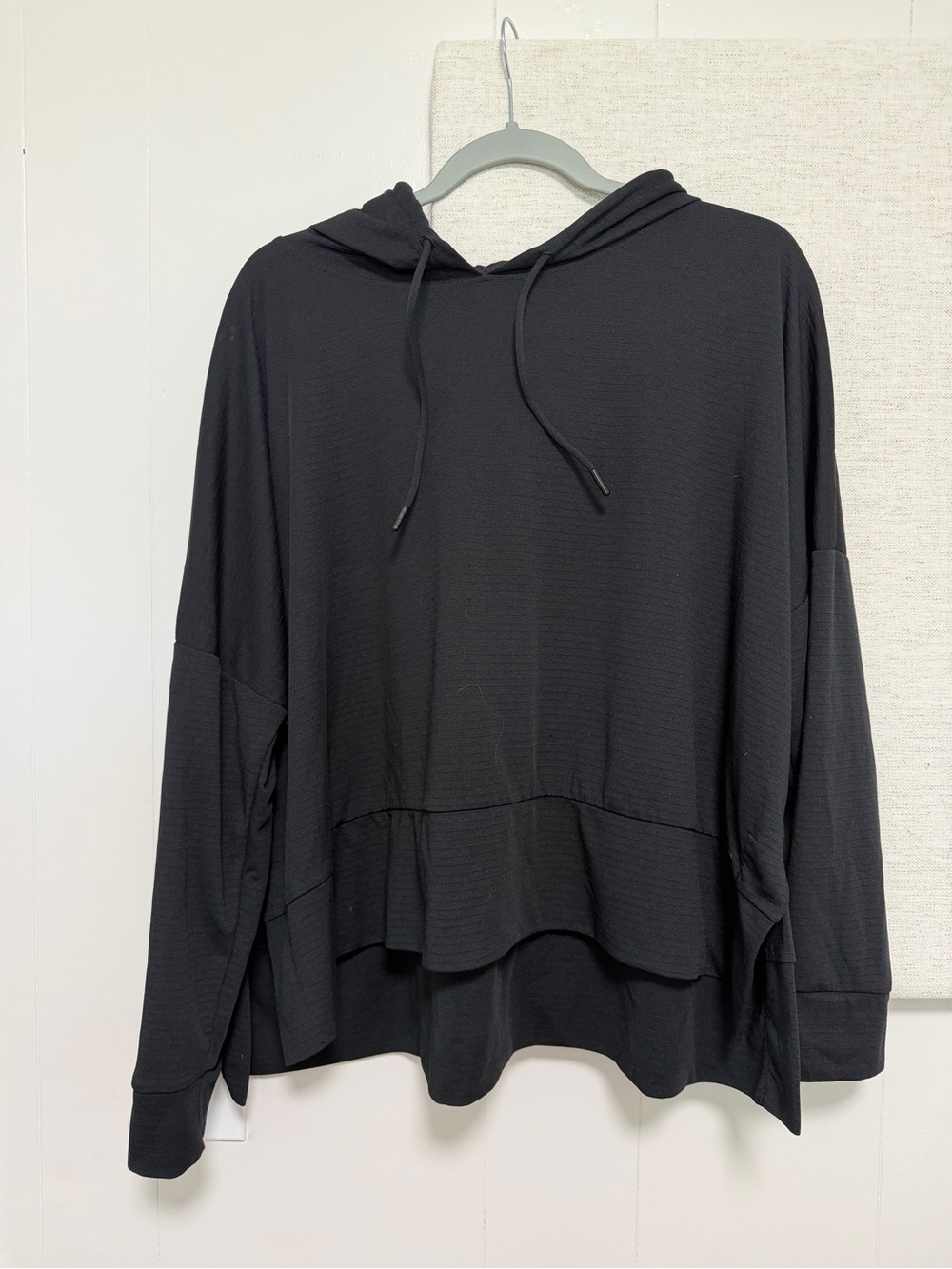 Black Lightweight Layered Hoodie